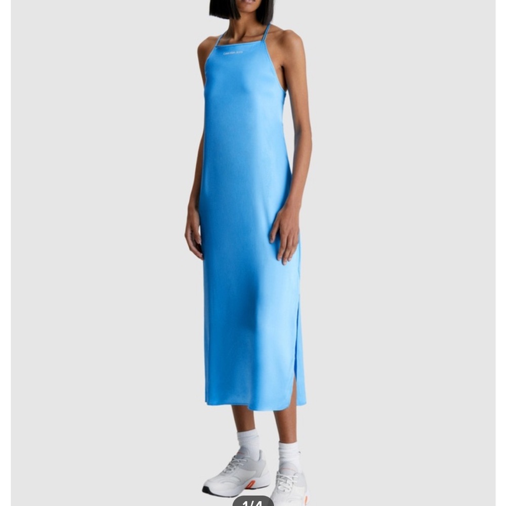 Calvin Klein Sleek Blue Midi Dress -